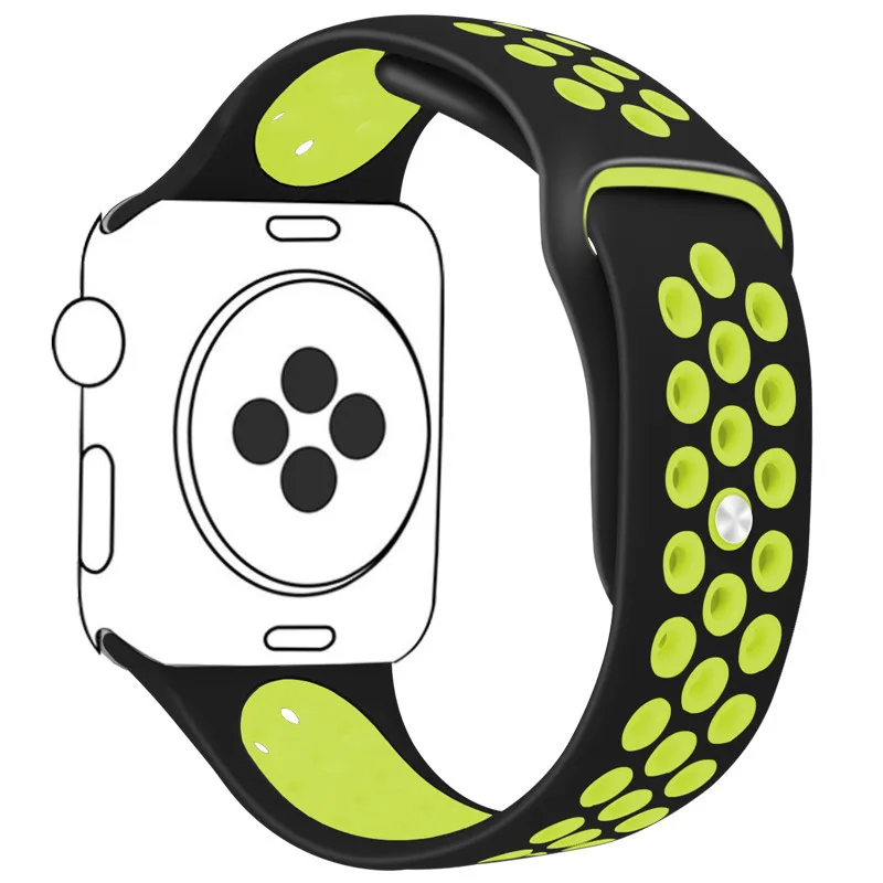 Силиконовый ремешок для наручных часов Apple Watch, версии 40/44/42/38 мм для ремешок для часов аpple для наручных часов iwatch, ремешок Nike мл размерного ряда 1/2/3/4