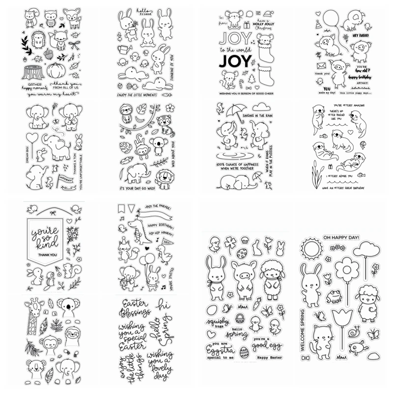 

4x6 inch Animals Clear Stamps Seal for DIY Scrapbooking Album Crafts Decor Cards Transparent Stempels Silicone Stamp New