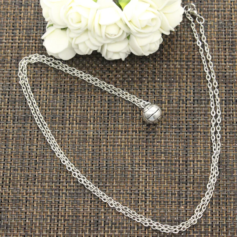 Ожерелье для мужчин и женщин объемная Подвеска волейбола круглая цепочка с