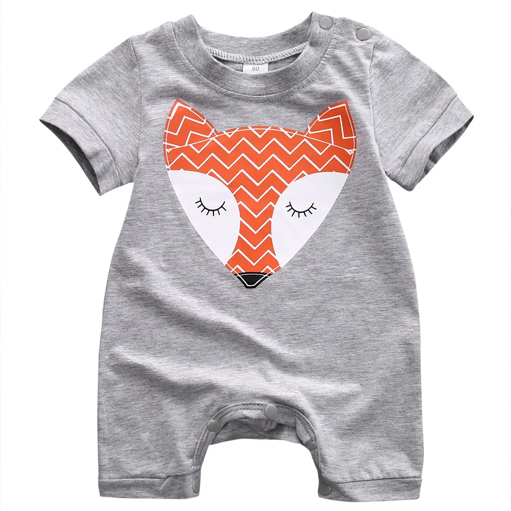 Летняя одежда унисекс для новорожденных мальчиков и девочек|fox romper|unisex newbornnewborn baby