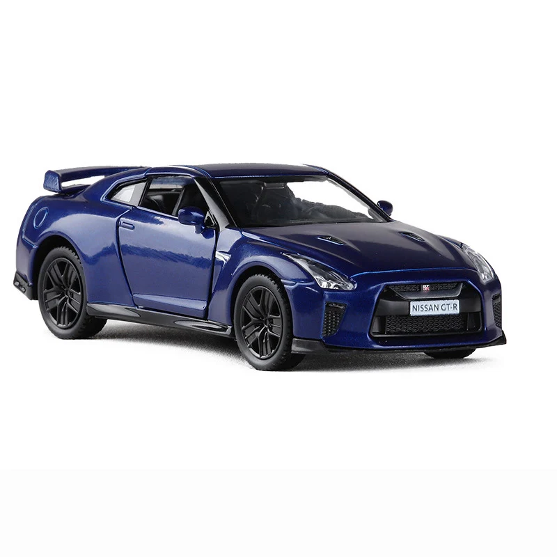 Blue HOMMAT моделирование 1:36 Nissan GT-R GTR R35 спортивный автомобиль литая модель игрушечного автомобиля Модель автомобиля литой металлический подарок игрушки для детей - Цвет: Blue