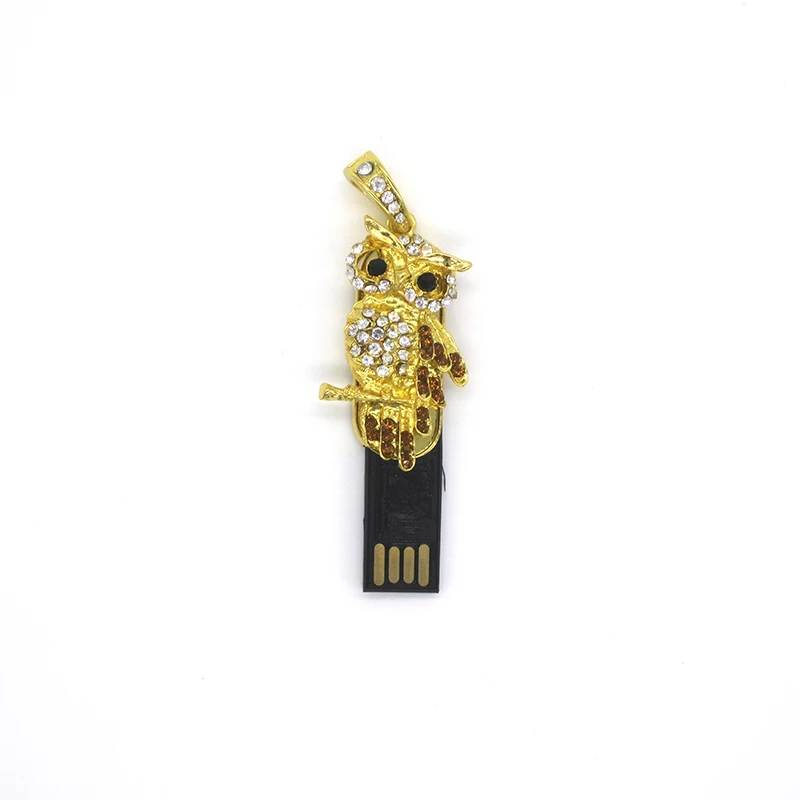 Сумасшедший горячей Алмаз сова usb flash drive роскошные pen 64 ГБ кристалл pendrive 32 memory stick 16