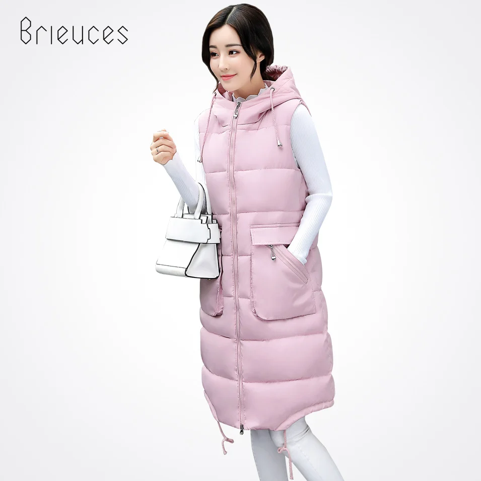 Brieuces однотонный Длинный свободный большой карман размера плюс на молнии Осень