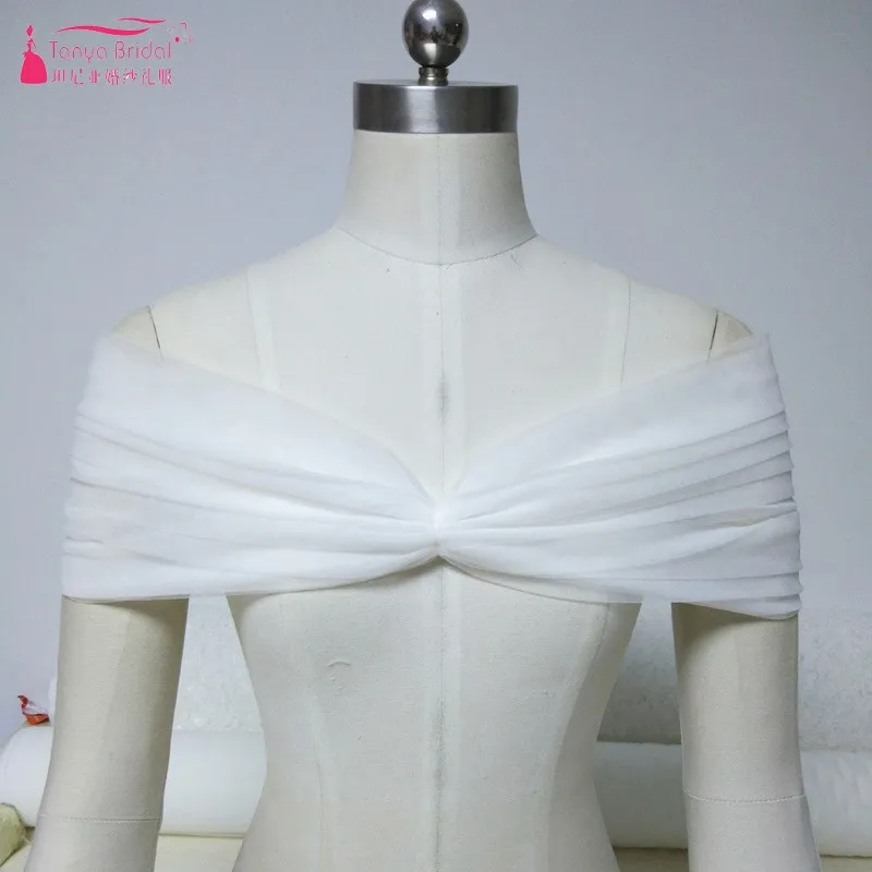 Свадебный Тюль болеро без рукавов с открытыми плечами цвета слоновой кости