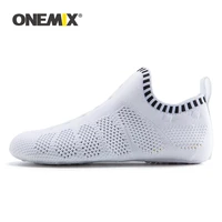 onemix women multifunction striped socks men casual indoor slippers breathable mesh quick dry light yoga shoes 2019 off white