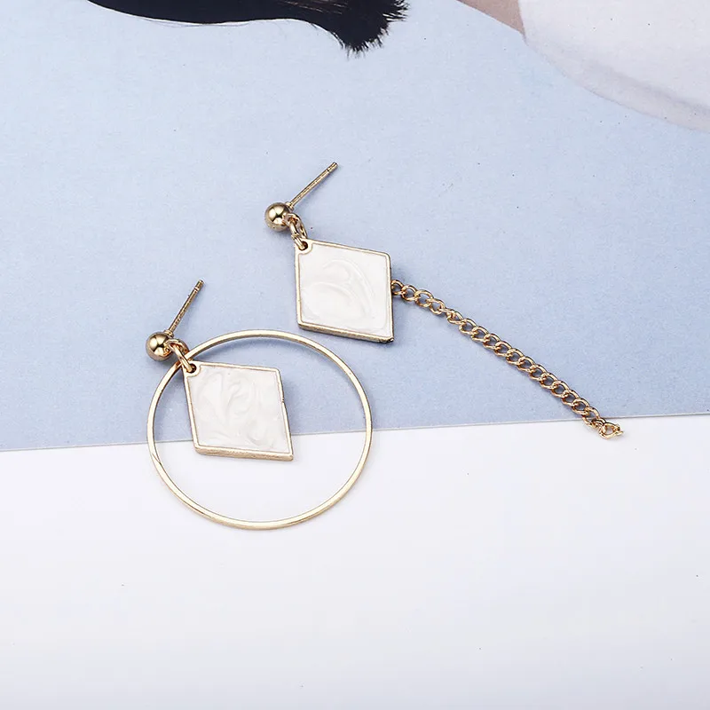 Лидер продаж новые модные белые геометрические Висячие серьги Популярные