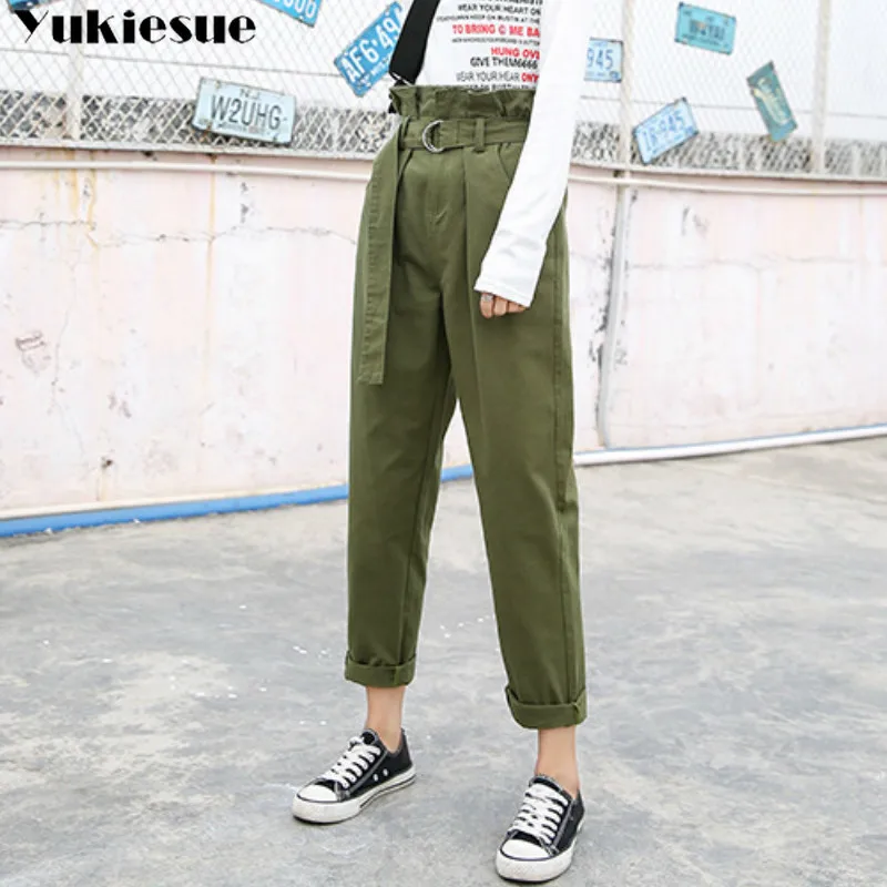 Летние шаровары с высокой талией для женщин повседневные свободные белые