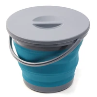 abss 5l folding bucket with cover portable folding bucket car wash fishing promotion bathroom kitchen silicone bucket outdoor