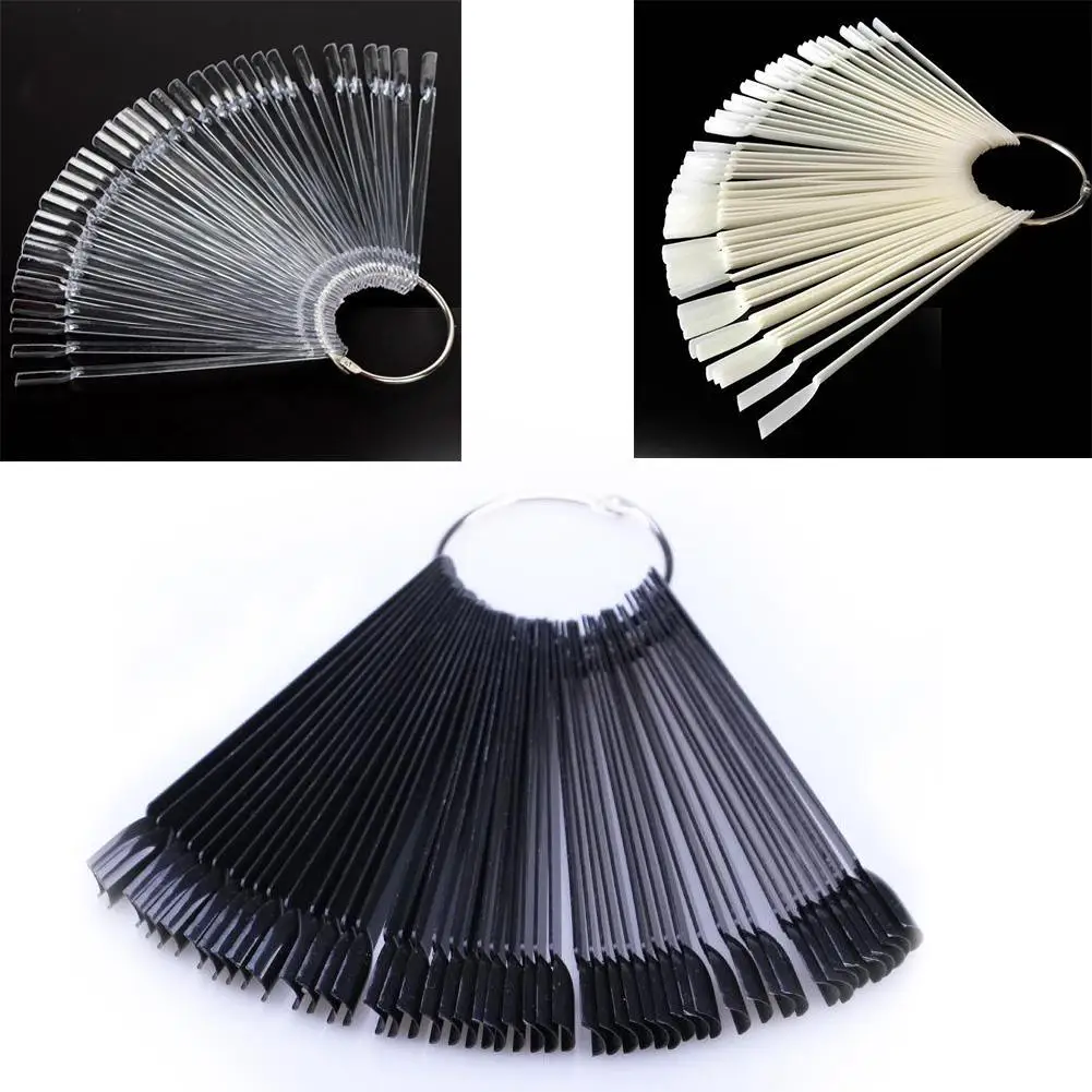 1 Набор/50 шт. накладные ногти натуральный прозрачный черный веер полная карта