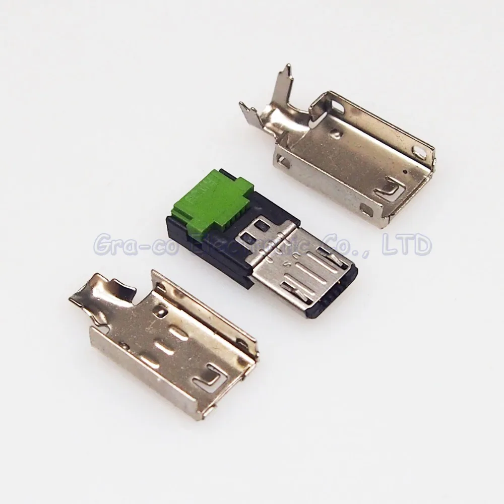 100 набор 3 в 1 MICRO USB штекер с металлическим корпусом корпус Mike 5 P Эндрюс USB интерфейс прокалывается Solderless пресс тип провода