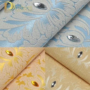 Обои в европейском стиле, роскошные, алмазные, высококачественные, нетканые, Дамаск, для спальни, телевизора, дивана, 3d обои в рулоне R522