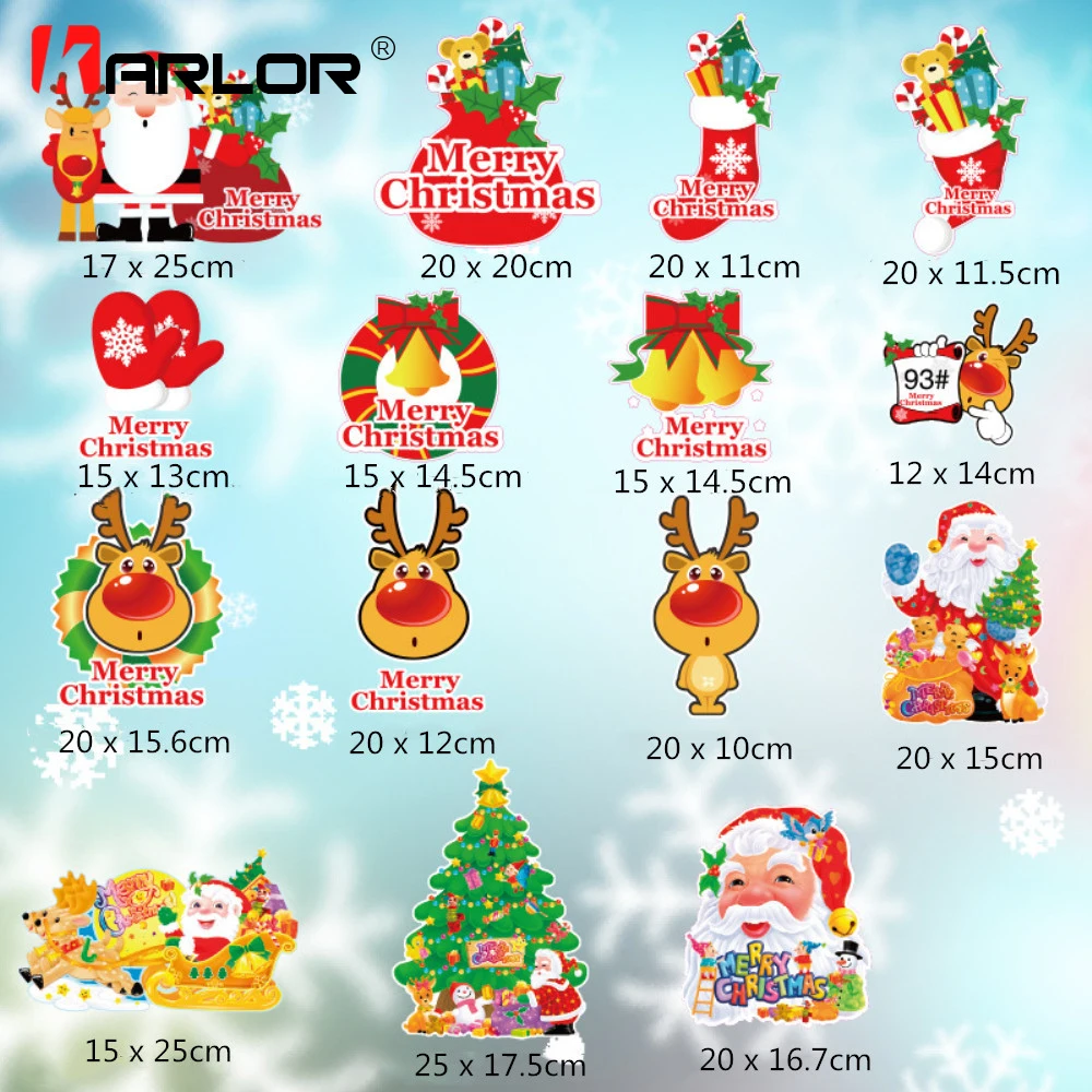 Merry Christmas Santa Claus Decoration Car Stickers Decals Vinyl Waterproof Reflective For Auto Accessories Styling | Автомобили и