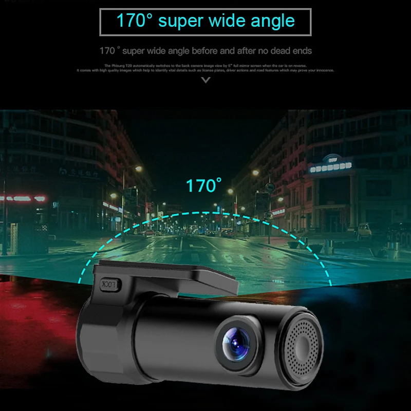 TOSPRA камера Автомобильный видеорегистратор Full HD 1080P Мини WiFi с поворотом на 360