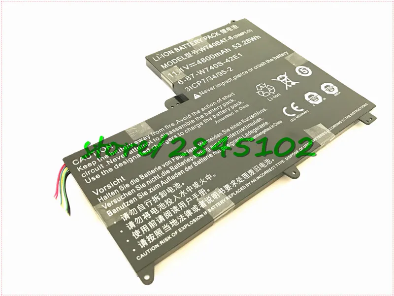 Аккумулятор 11 1 В 4800 мАч 34/95 Вт ч для Clevo W740BAT 6 87 W740S 42E 3ICP7/ 2 S413 W740SU X411|battery clevo|clevo
