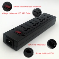 1pcs 4 outlet universal socket with overload protectorcircuit breaker switch4 ways pdu power strip outlet extend