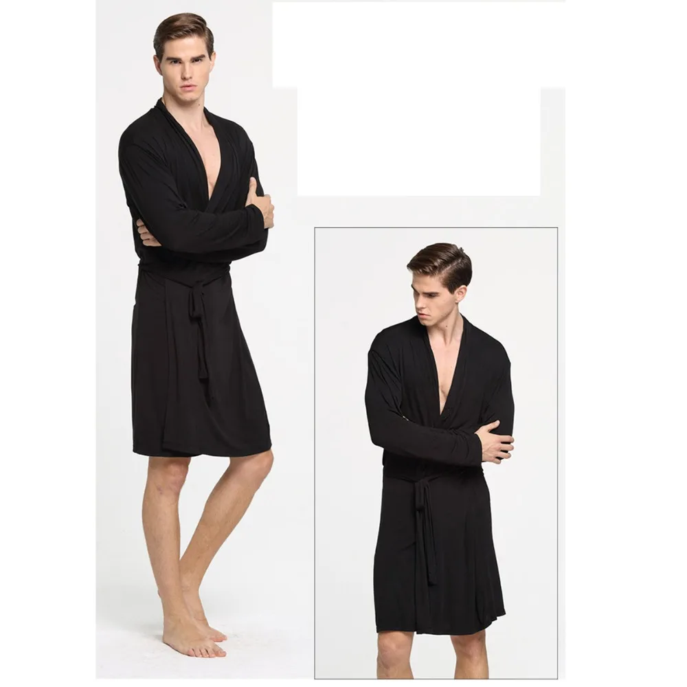 2019 Весна и Лето Плюс Размер модальный халат для мужчин с длинным рукавом тонкий