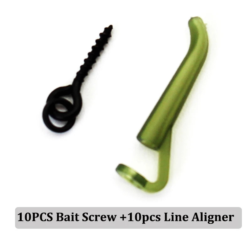 10 Screw 10 Aligner 20 шт. принадлежности для ловли карпа установка для волос линейный позиционер рукав шарики для прикорма рыбы винт микро кольцевой шарнир терминал снасти карпа Рыболовный набор - Цвет: 10 Screw 10 Aligner