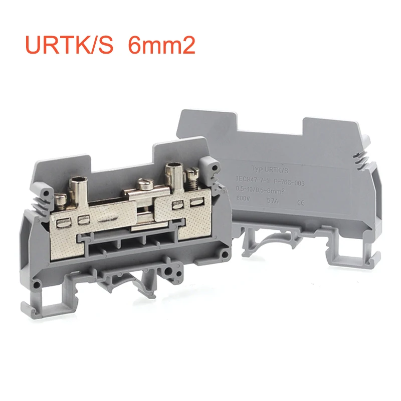 1 шт. URTK/S URTK6S тестовые клеммные блоки din рейка соединитель винтовой тип провода