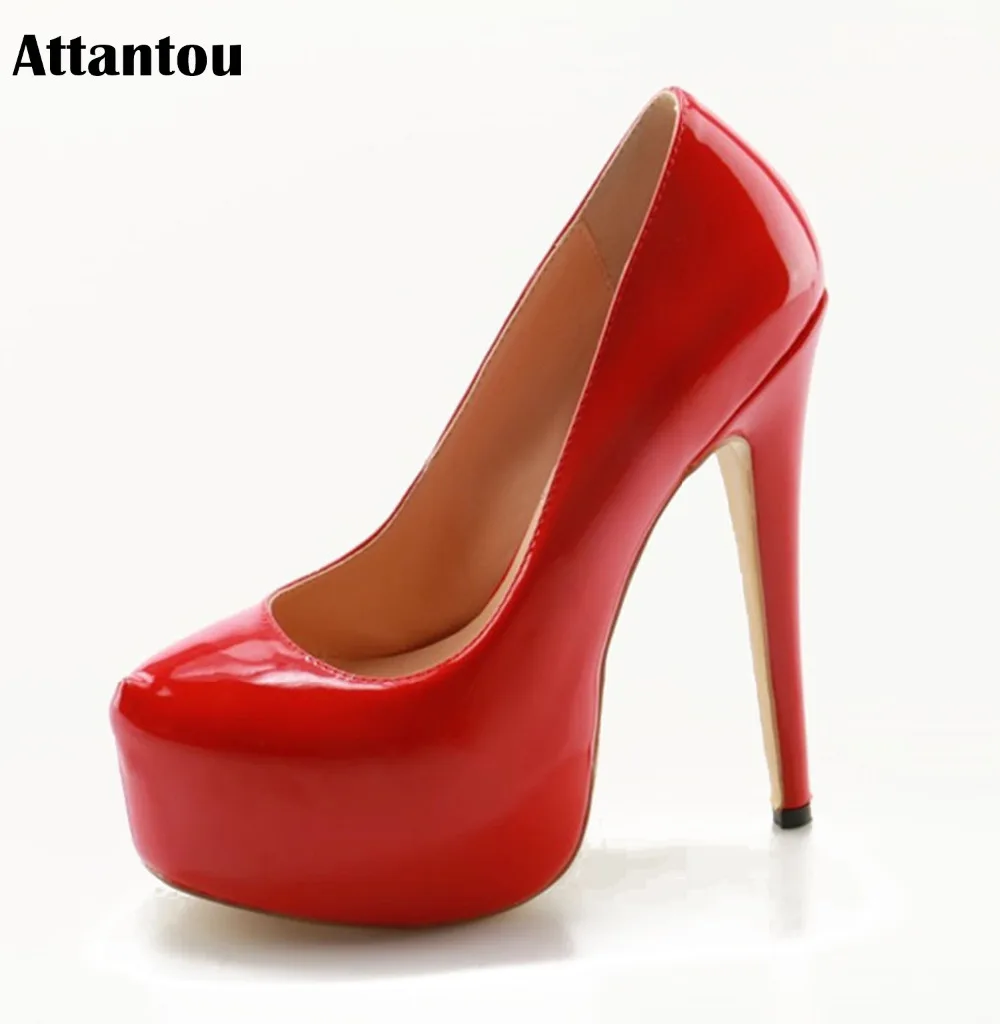 

Newest Design Red Platform 14cm High Heels Concise Design Skyhigh Heel Office Ladies Dress Shoes Pumps Beautiful Wedding Shoes