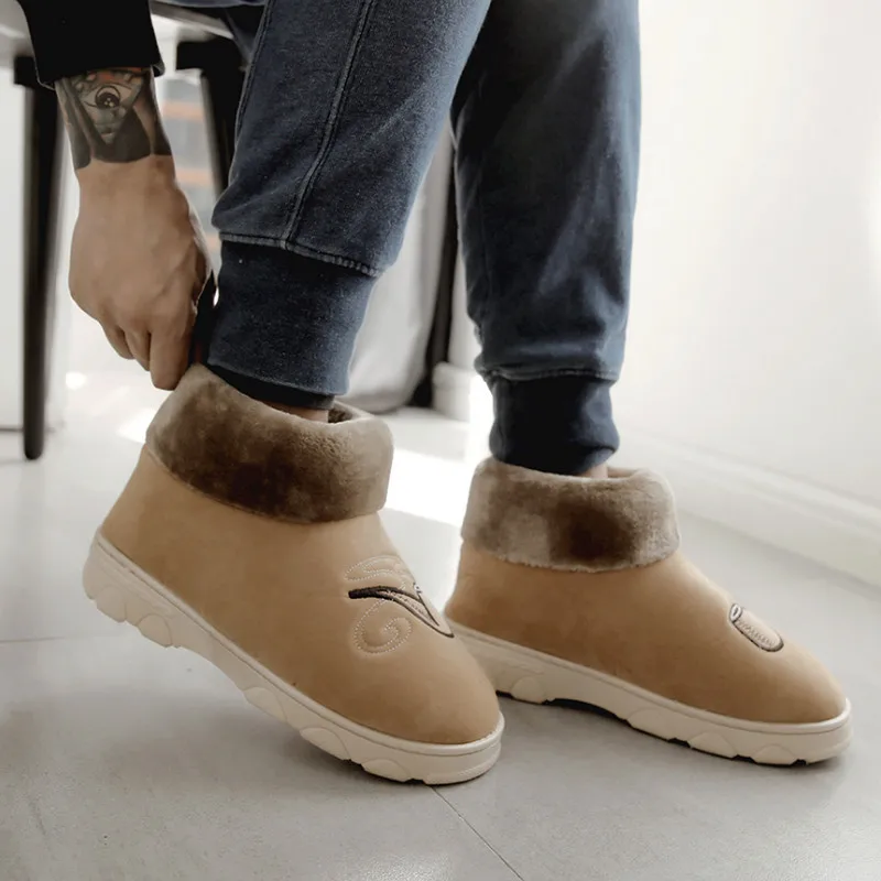 40 49 домашняя обувь для мужчин 2018 зимняя плюшевые теплые зимние тапочки домашние