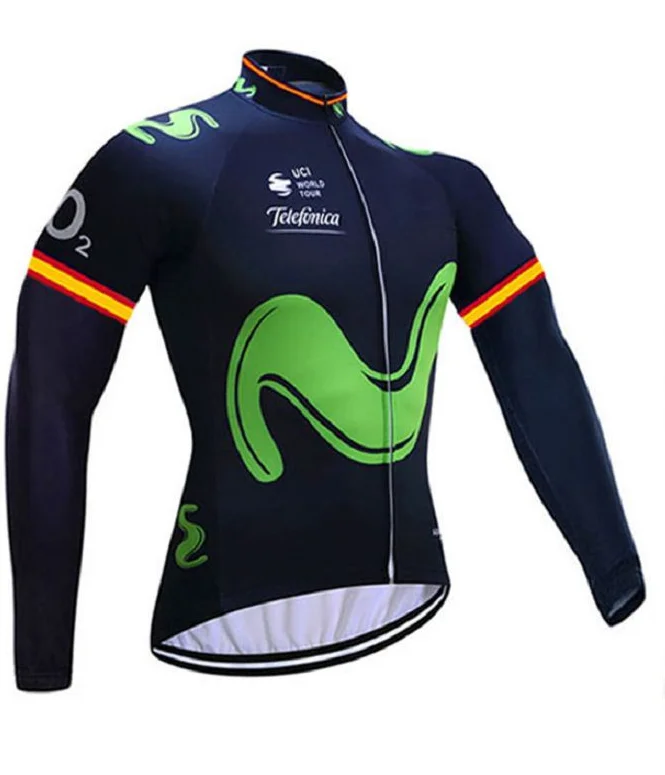 long jersey Movistar, комплект из Джерси с длинным рукавом для велоспорта, Летний Дышащий комбинезон, ropa ciclismo, одежда для велоспорта, MTB велосипеда, мужская одежда - Цвет: long jersey