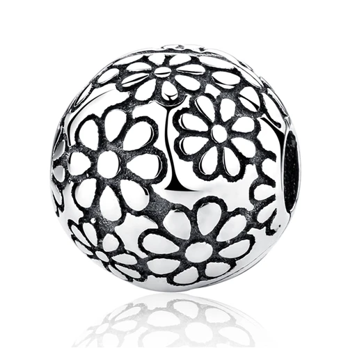 Chrysanthemum Аутентичные 925 пробы серебряные хрустальные бусины подвески цветок клип безопасности пробка бусины прозрачный CZ Подходит для оригинальных браслетов Pandora - Цвет: Chrysanthemum