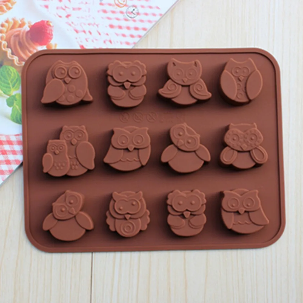 1 шт. многоразовая силиконовая форма в форме совы для ледяного сахара 12 отверстий