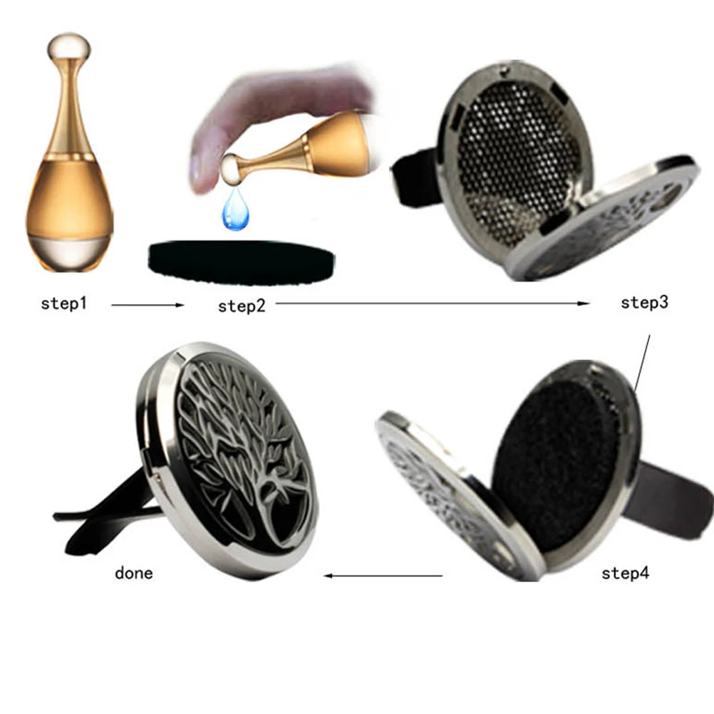 Car Fragrance Diffuser Vent Clip Air Freshener Perfume Clamp Aromatherapy Essential Oil with Refill Pad |