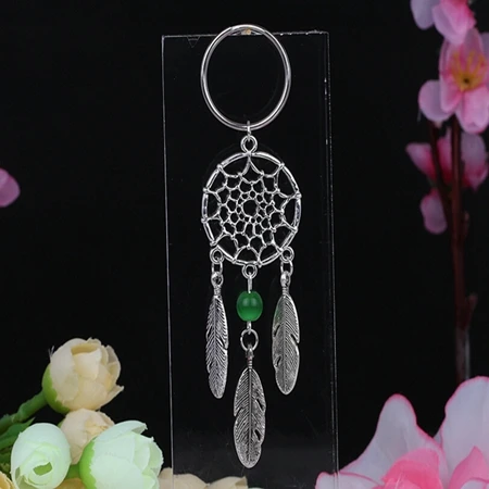Винтаж индийские Стиль брелок для ключей Ловец снов в стиле бохо природный