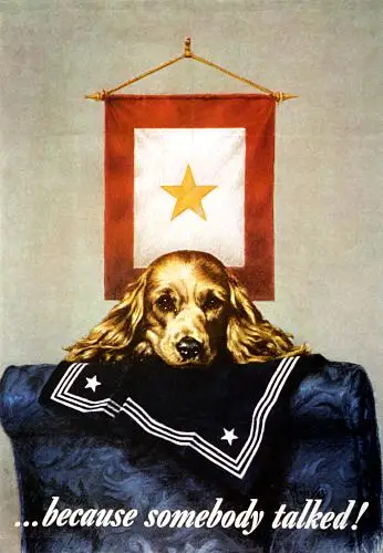 Собака один плакать потому что кто-то сказал войны WW2 агитация ВИНТАЖНЫЙ ПЛАКАТ