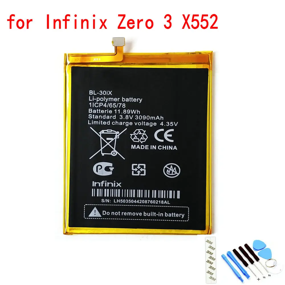 100% Новый оригинальный телефон аккумулятор емкостью 3030 мАч для Infinix Zero 3 X552 BL