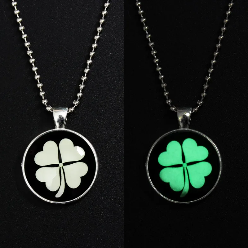 Романтическое светящееся ожерелье в виде четырехлистного клевера классическое