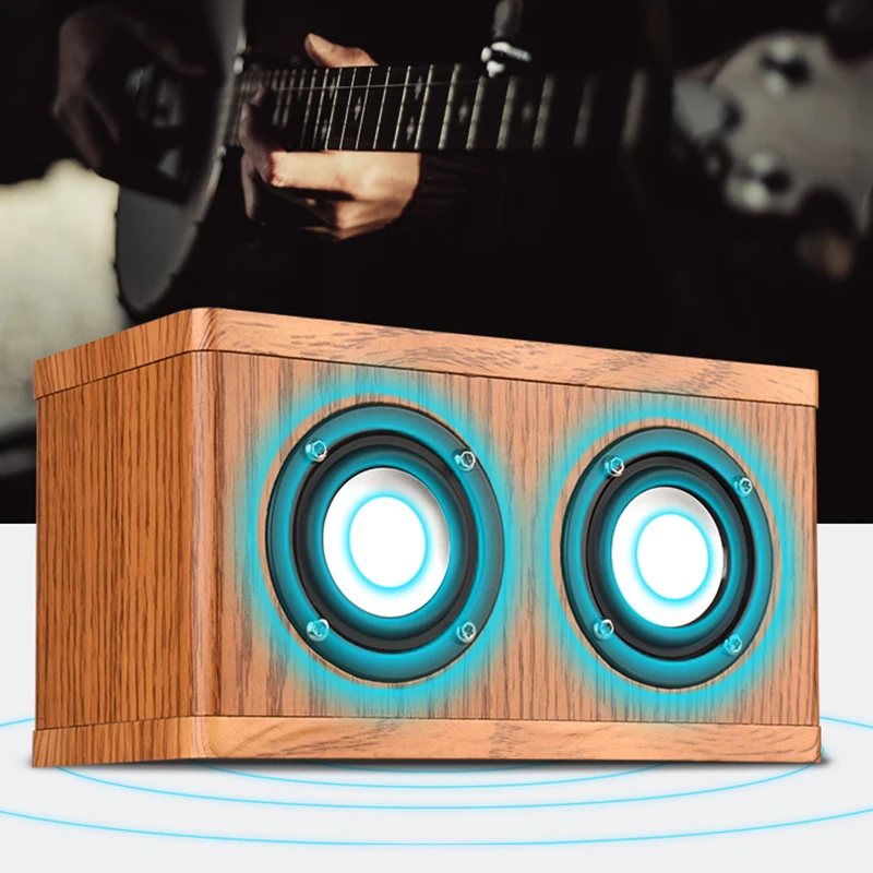 Hot selling wood bluetooth speaker Portable Wooden Wireless Subwoofer Stero Bluetooth Speakers Radio Desktop | Электроника