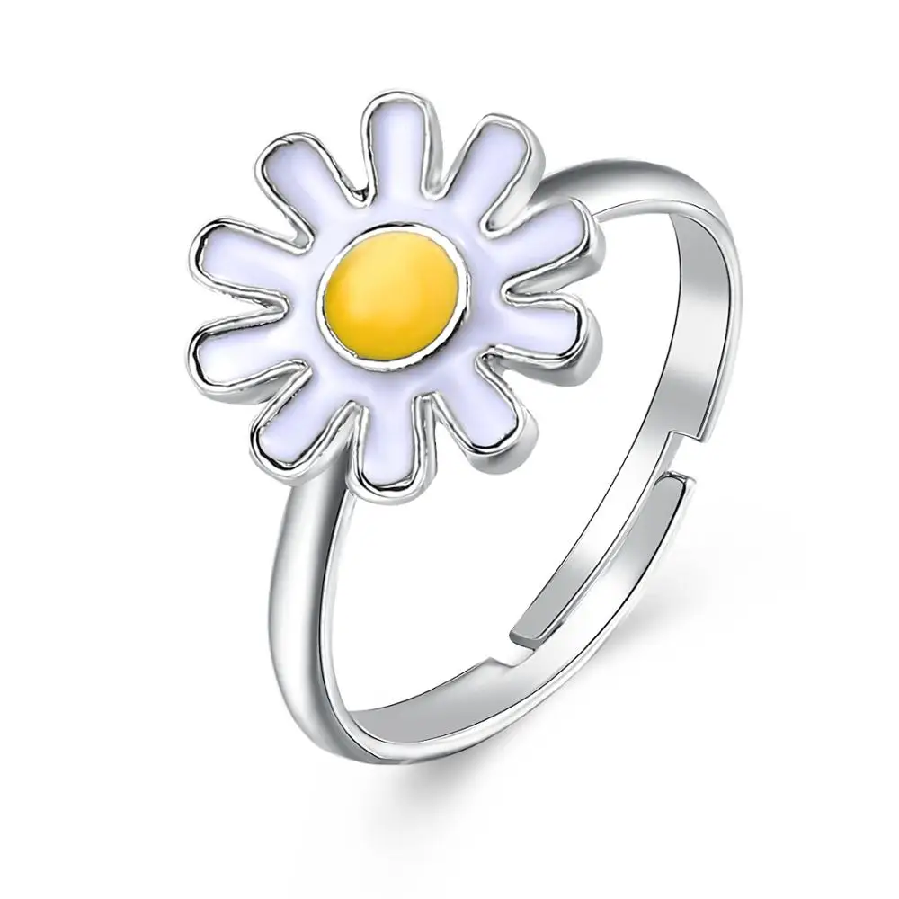

8Seasons New Fashion Silver Color Daisy Flower Jewelry Set For Women Wedding Party Necklace Earrings Rings Sweet Jewelry Gifts