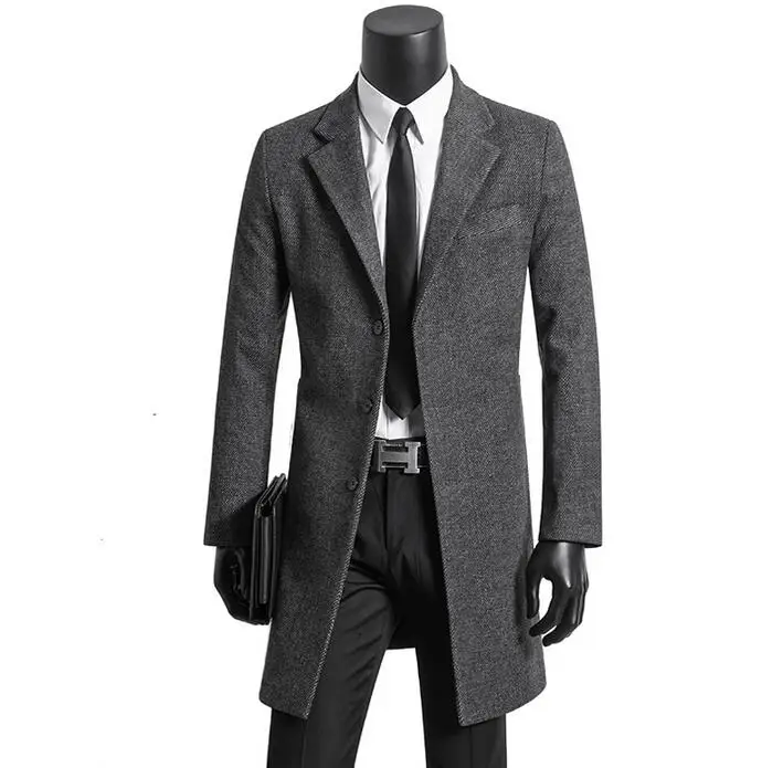 Мужская одежда casaco masculino размера плюс 9XL пальто мужское шерстяное однобортное с