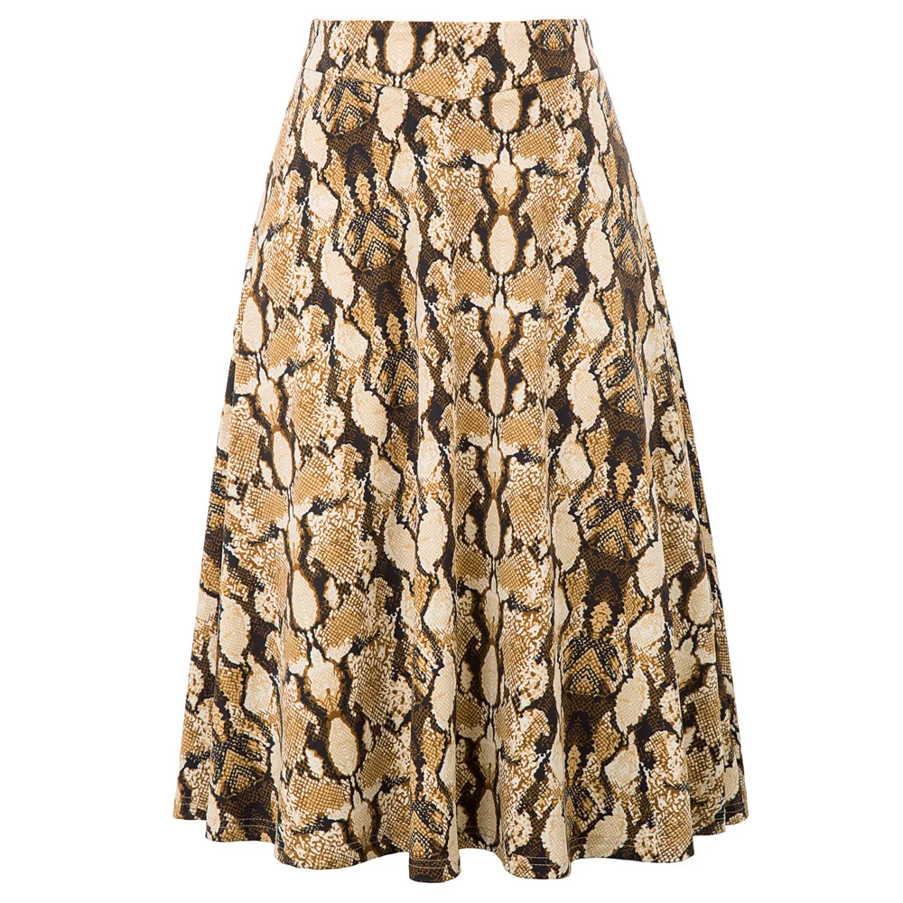 Женские юбки со змеиным леопардовым принтом трапециевидная юбка с высокой