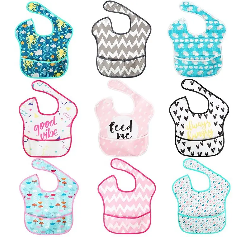 Детские нагрудники водонепроницаемые с карманом для кормления | Детская одежда и