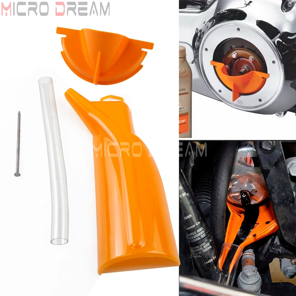 

Motorcycle Primary Oil Catcher Drain Fill Funnel Kit For Harley Road King XR Sportster XL883 XL1200 Dyna Softail Fat Boy FL FXST