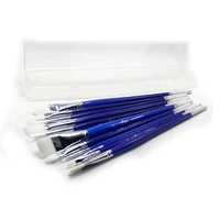 eval 12pcs blue nylon hair watercolor paint brush set acrylic oil painting drawing art supplies oil painting brush free shipping