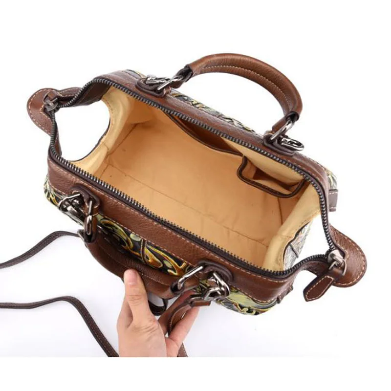 Женская сумка-мессенджер из натуральной кожи Boston дизайнерская винтажная