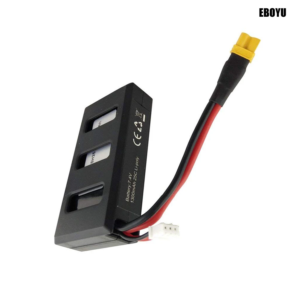 Сменный аккумулятор EBOYU 7,4 в 1300 мАч 25C Lipo для MJX B6 B6W B6F B6FD B8 BUGS 6 BUGS 8 бесщеточный Радиоуправляемый квадрокоптер Дрон