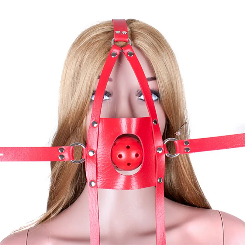 Кляп с открытым ртом из искусственной кожи маской дышащие шарики кляп раб фетиш