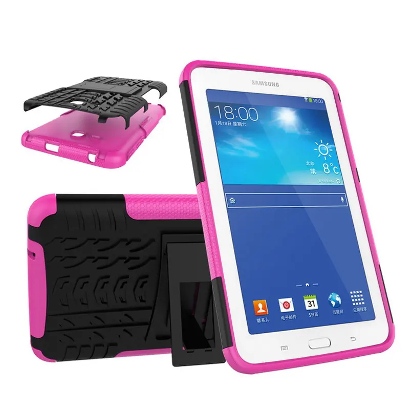 Rose Red Чехол для планшета samsung Galaxy Tab 3 Lite 7,0 T110 TPU и PC чехол с рисунком шины для samsung SM-T111 T113 T116 Funda+ подарок - Цвет: Rose Red