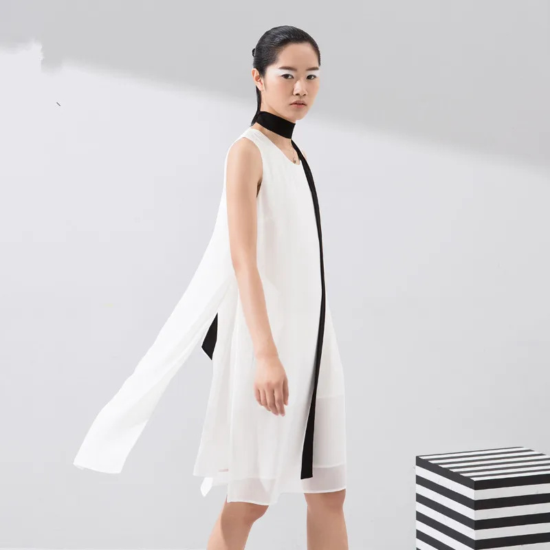 Customize Made Plus Size 2017 New Arrival Women Summer Dress Fashion Solid Sleeveless Chiffon Female A-Line Party | Женская одежда
