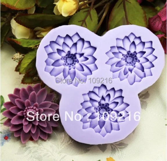 

wholesale!!! 3D Mini 3-Three Layers Petal Flower (F0198) Silicone Handmade Fondant Mold Crafts DIY Mold Cake Decorating