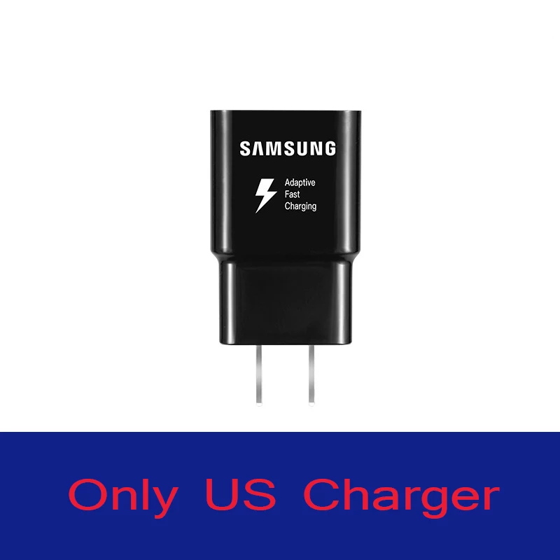 Only US Charger Samsung A70 быстрое зарядное устройство USB адаптер питания 9 В 1.67A EU/US Быстрая зарядка type C кабель для Galaxy A30 A40 A50 A60 S10 S8 S9 Plus - Тип штекера: Only US Charger