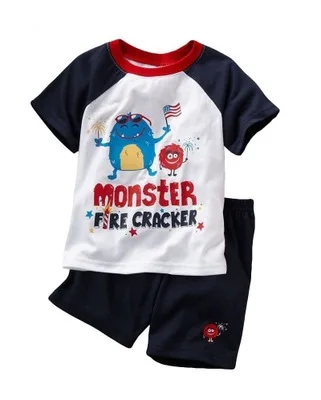 Новые стильные летние Пижамные комплекты с рисунком для мальчиков футболки