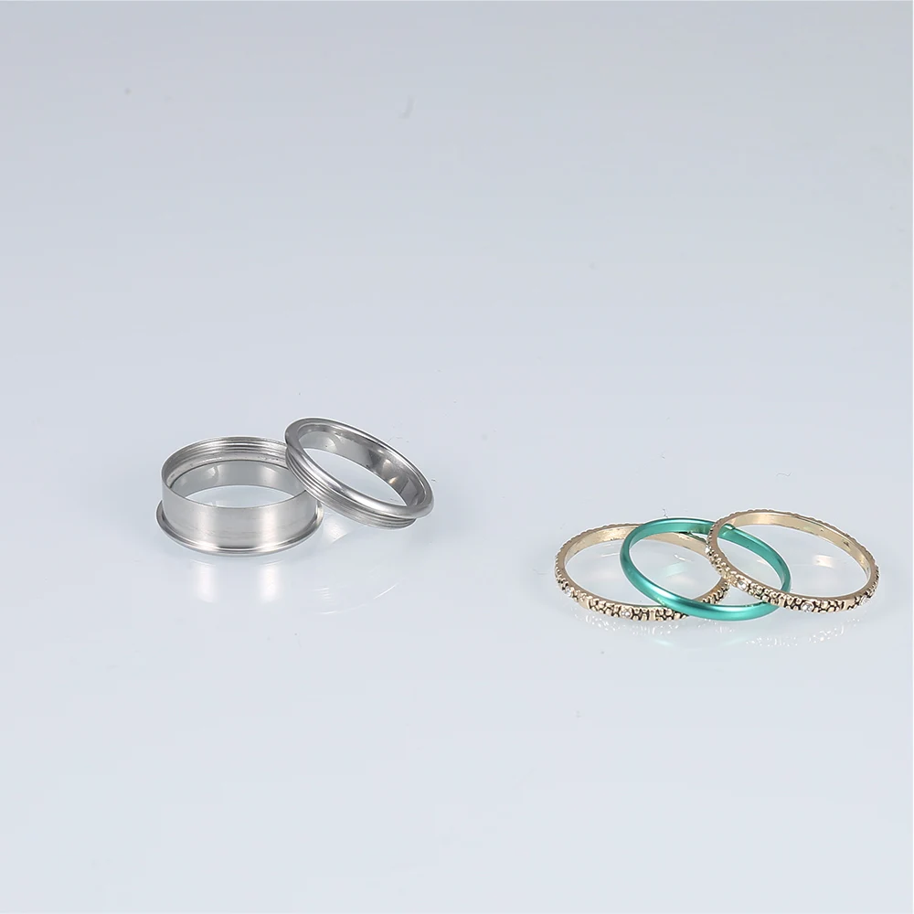 Floya Rtro кольца для женщин нержавеющая сталь Арктическая симфония двухсторонние