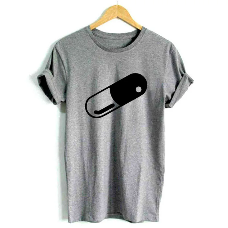 ONSEME Cold Medicine Pill t shirt women tshirts with print Cotton Casual Funny tshirt Campus Style Comfortable Girls Tops Q-217 |