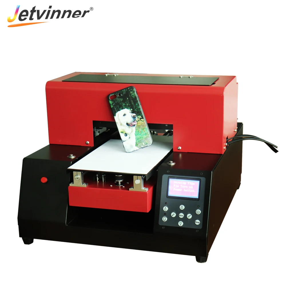 

Jetvinner UV Flatbed Printer LED Advanced 6 color Inkjet A4 UV Printers with emboss effect Golf for Phone Case, leather, TPU